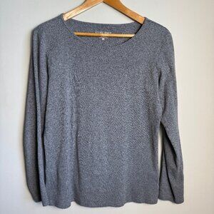 Ellen Tracy Women's Performance Long Sleeve Activewear T-Shirt Gray Large Casual